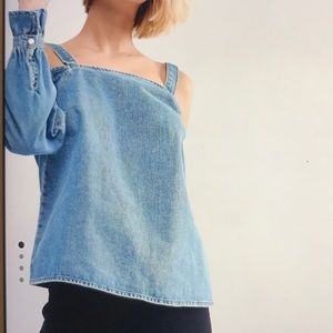 ASOS denim cold shoulder top